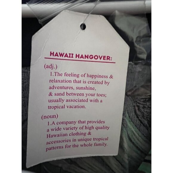 Hawaii Hangover Mens Blue Hawaiian Aloha Floral Button Up Shirt 2XL Pocket New - Picture 8 of 9